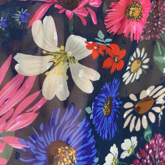 AQUA Floral Smocked Top Size XS - Picture 5 of 6